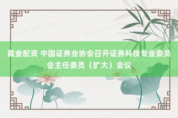 赢金配资 中国证券业协会召开证券科技专业委员会主任委员（扩大）会议